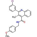 InChI=1/C25H21ClN2O2/c1-16-23(25(29)27-15-17-10-12-20(30-2)13-11-17)21-8-3-4-9-22(21)28-24(16)18-6-5-7-19(26)14-18/h3-14H,15H2,1-2H3,(H,27,29)