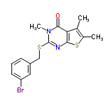 InChI=1/C16H15BrN2OS2/c1-9-10(2)22-14-13(9)15(20)19(3)16(18-14)21-8-11-5-4-6-12(17)7-11/h4-7H,8H2,1-3H3