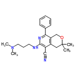 InChI=1/C22H28N4O/c1-22(2)13-17-18(14-23)21(24-11-8-12-26(3)4)25-20(19(17)15-27-22)16-9-6-5-7-10-16/h5-7,9-10H,8,11-13,15H2,1-4H3,(H,24,25)