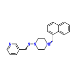 InChI=1/C21H22N4/c1-2-9-21-19(6-1)7-3-8-20(21)17-24-11-13-25(14-12-24)23-16-18-5-4-10-22-15-18/h1-10,15-16H,11-14,17H2/p+1