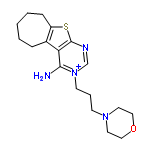 InChI=1/C18H26N4OS/c19-17-16-14-5-2-1-3-6-15(14)24-18(16)20-13-22(17)8-4-7-21-9-11-23-12-10-21/h13,19H,1-12H2/p+1