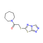 InChI=1/C11H15N5OS2/c17-9(15-5-3-1-2-4-6-15)7-18-11-14-16-8-12-13-10(16)19-11/h8H,1-7H2