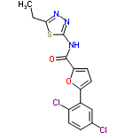 InChI=1/C15H11Cl2N3O2S/c1-2-13-19-20-15(23-13)18-14(21)12-6-5-11(22-12)9-7-8(16)3-4-10(9)17/h3-7H,2H2,1H3,(H,18,20,21)