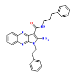 InChI=1/C28H27N5O/c29-26-24(28(34)30-18-9-14-20-10-3-1-4-11-20)25-27(32-23-16-8-7-15-22(23)31-25)33(26)19-17-21-12-5-2-6-13-21/h1-8,10-13,15-16H,9,14,17-19,29H2,(H,30,34)