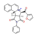 InChI=1/C25H18N2O4/c28-23(18-11-6-14-31-18)22-20-19(21-17-10-5-4-7-15(17)12-13-26(21)22)24(29)27(25(20)30)16-8-2-1-3-9-16/h1-14,19-22H/p+1/t19-,20+,21+,22-/m1/s1