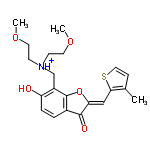 InChI=1/C21H25NO5S/c1-14-6-11-28-19(14)12-18-20(24)15-4-5-17(23)16(21(15)27-18)13-22(7-9-25-2)8-10-26-3/h4-6,11-12,23H,7-10,13H2,1-3H3/p+1/b18-12-