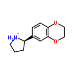 InChI=1/C12H15NO2/c1-2-10(13-5-1)9-3-4-11-12(8-9)15-7-6-14-11/h3-4,8,10,13H,1-2,5-7H2/p+1/t10-/m1/s1