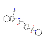 InChI=1/C20H23N3O3S3/c21-13-16-15-6-2-3-7-17(15)28-20(16)22-18(24)12-14-8-9-19(27-14)29(25,26)23-10-4-1-5-11-23/h8-9H,1-7,10-12H2,(H,22,24)