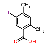 InChI=1/C9H9IO2/c1-5-3-6(2)8(10)4-7(5)9(11)12/h3-4H,1-2H3,(H,11,12)