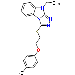 InChI=1/C19H20N4OS/c1-3-22-16-6-4-5-7-17(16)23-18(22)20-21-19(23)25-13-12-24-15-10-8-14(2)9-11-15/h4-11H,3,12-13H2,1-2H3