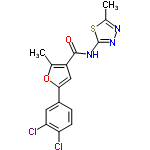 InChI=1/C15H11Cl2N3O2S/c1-7-10(14(21)18-15-20-19-8(2)23-15)6-13(22-7)9-3-4-11(16)12(17)5-9/h3-6H,1-2H3,(H,18,20,21)