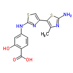 InChI=1/C14H12N4O3S2/c1-6-11(23-13(15)16-6)9-5-22-14(18-9)17-7-2-3-8(12(20)21)10(19)4-7/h2-5,19H,1H3,(H2,15,16)(H,17,18)(H,20,21)