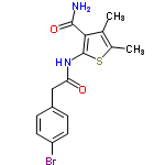 InChI=1/C15H15BrN2O2S/c1-8-9(2)21-15(13(8)14(17)20)18-12(19)7-10-3-5-11(16)6-4-10/h3-6H,7H2,1-2H3,(H2,17,20)(H,18,19)