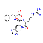 InChI=1/C26H37N9O5/c27-18(13-17-14-30-15-32-17)22(36)33-19(8-4-10-31-26(28)29)24(38)35-11-5-9-21(35)23(37)34-20(25(39)40)12-16-6-2-1-3-7-16/h1-3,6-7,14-15,18-21H,4-5,8-13,27H2,(H,30,32)(H,33,36)(H,34,37)(H,39,40)(H4,28,29,31)