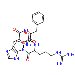 InChI=1/C26H37N9O5/c27-18(13-17-14-30-15-32-17)22(36)34-20(12-16-6-2-1-3-7-16)23(37)33-19(8-4-10-31-26(28)29)24(38)35-11-5-9-21(35)25(39)40/h1-3,6-7,14-15,18-21H,4-5,8-13,27H2,(H,30,32)(H,33,37)(H,34,36)(H,39,40)(H4,28,29,31)