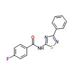 InChI=1/C15H10FN3OS/c16-12-8-6-11(7-9-12)14(20)18-15-17-13(19-21-15)10-4-2-1-3-5-10/h1-9H,(H,17,18,19,20)