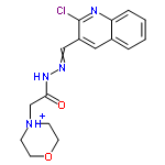 InChI=1/C16H17ClN4O2/c17-16-13(9-12-3-1-2-4-14(12)19-16)10-18-20-15(22)11-21-5-7-23-8-6-21/h1-4,9-10H,5-8,11H2,(H,20,22)/p+1