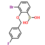 InChI=1/C13H11BBrFO3/c15-12-3-1-2-11(14(17)18)13(12)19-8-9-4-6-10(16)7-5-9/h1-7,17-18H,8H2