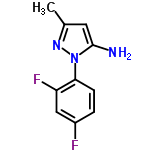 InChI=1/C10H9F2N3/c1-6-4-10(13)15(14-6)9-3-2-7(11)5-8(9)12/h2-5H,13H2,1H3