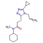 InChI=1/C17H26N4OS/c1-3-11-21-16(13-9-10-13)18-19-17(21)23-12-15(22)20(2)14-7-5-4-6-8-14/h3,13-14H,1,4-12H2,2H3