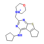 InChI=1/C19H26N4OS/c1-2-5-13(4-1)20-18-17-14-6-3-7-15(14)25-19(17)22-16(21-18)12-23-8-10-24-11-9-23/h13H,1-12H2,(H,20,21,22)/p+1