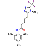 InChI=1/C17H21F3N4OS/c1-10-8-11(2)14(12(3)9-10)21-13(25)6-5-7-26-16-23-22-15(24(16)4)17(18,19)20/h8-9H,5-7H2,1-4H3,(H,21,25)