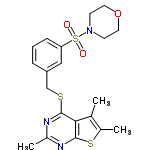 InChI=1/C20H23N3O3S3/c1-13-14(2)28-20-18(13)19(21-15(3)22-20)27-12-16-5-4-6-17(11-16)29(24,25)23-7-9-26-10-8-23/h4-6,11H,7-10,12H2,1-3H3