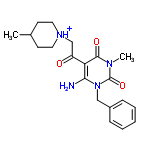 InChI=1/C20H26N4O3/c1-14-8-10-23(11-9-14)13-16(25)17-18(21)24(20(27)22(2)19(17)26)12-15-6-4-3-5-7-15/h3-7,14H,8-13,21H2,1-2H3/p+1