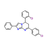 InChI=1/C24H17Cl2N3/c25-18-12-10-17(11-13-18)21-14-23(19-8-4-5-9-20(19)26)29-15-22(28-24(29)27-21)16-6-2-1-3-7-16/h1-13,15,23H,14H2