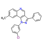 InChI=1/C23H16ClN3/c1-15-10-11-21-19(12-15)23-20(14-25-21)22(16-6-3-2-4-7-16)26-27(23)18-9-5-8-17(24)13-18/h2-14H,1H3