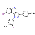 InChI=1/C24H17Cl2N3/c1-14-3-6-16(7-4-14)23-20-13-27-22-10-8-17(25)11-19(22)24(20)29(28-23)18-9-5-15(2)21(26)12-18/h3-13H,1-2H3