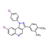 InChI=1/C24H17Cl2N3/c1-14-3-4-16(11-15(14)2)23-21-13-27-22-10-7-18(26)12-20(22)24(21)29(28-23)19-8-5-17(25)6-9-19/h3-13H,1-2H3