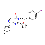 InChI=1/C23H16Cl2N4O2/c24-16-5-3-15(4-6-16)11-12-28-22(20-2-1-13-31-20)27-21-19(23(28)30)14-26-29(21)18-9-7-17(25)8-10-18/h1-10,13-14H,11-12H2