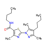 InChI=1/C18H28N4OS/c1-6-8-10-15-12(3)21-22(14(15)5)18-20-13(4)16(24-18)17(23)19-11-9-7-2/h6-11H2,1-5H3,(H,19,23)