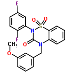 InChI=1/C21H16F2N2O4S/c1-29-16-6-4-5-14(11-16)13-24-18-7-2-3-8-20(18)30(27,28)25(21(24)26)19-12-15(22)9-10-17(19)23/h2-12H,13H2,1H3