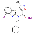 InChI=1/C18H19ClN4O3S.ClH/c1-12-11-14(26-21-12)17(24)23(6-5-22-7-9-25-10-8-22)18-20-16-13(19)3-2-4-15(16)27-18;/h2-4,11H,5-10H2,1H3;1H