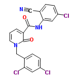 InChI=1/C20H12Cl3N3O2/c21-14-6-4-13(17(23)8-14)11-26-7-1-2-16(20(26)28)19(27)25-18-9-15(22)5-3-12(18)10-24/h1-9H,11H2,(H,25,27)