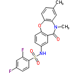 InChI=1/C21H16F2N2O4S/c1-12-3-6-19-17(9-12)25(2)21(26)15-11-14(5-7-18(15)29-19)24-30(27,28)20-8-4-13(22)10-16(20)23/h3-11,24H,1-2H3