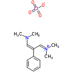 InChI=1/C13H19N2.ClHO4/c1-14(2)10-13(11-15(3)4)12-8-6-5-7-9-12;2-1(3,4)5/h5-11H,1-4H3;(H,2,3,4,5)/q+1;/p-1