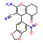 InChI=1/C17H13N3O6/c18-6-9-15(16-11(21)2-1-3-12(16)26-17(9)19)8-4-13-14(25-7-24-13)5-10(8)20(22)23/h4-5,15H,1-3,7,19H2