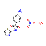 InChI=1/C9H9N3O2S2.NO3.H2O/c10-7-1-3-8(4-2-7)16(13,14)12-9-11-5-6-15-9;2-1(3)4;/h1-6H,10H2,(H,11,12);;1H2/q;-1;/p+1