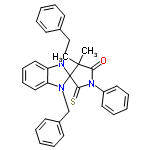 InChI=1/C32H29N3OS/c1-31(2)29(36)35(26-18-10-5-11-19-26)30(37)32(31)33(22-24-14-6-3-7-15-24)27-20-12-13-21-28(27)34(32)23-25-16-8-4-9-17-25/h3-21H,22-23H2,1-2H3