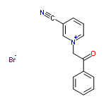 InChI=1/C14H11N2O.BrH/c15-9-12-5-4-8-16(10-12)11-14(17)13-6-2-1-3-7-13;/h1-8,10H,11H2;1H/q+1;/p-1