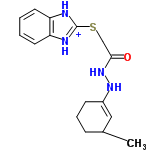 InChI=1/C16H20N4OS/c1-11-5-4-6-12(9-11)19-20-15(21)10-22-16-17-13-7-2-3-8-14(13)18-16/h2-3,7-9,11,19H,4-6,10H2,1H3,(H,17,18)(H,20,21)/p+1/t11-/m0/s1