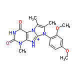 InChI=1/C18H19N5O4/c1-9-10(2)23-14-15(21(3)18(25)20-16(14)24)19-17(23)22(9)12-7-6-11(26-4)8-13(12)27-5/h6-8H,1-5H3,(H,20,24,25)/p+1