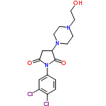 InChI=1/C16H19Cl2N3O3/c17-12-2-1-11(9-13(12)18)21-15(23)10-14(16(21)24)20-5-3-19(4-6-20)7-8-22/h1-2,9,14,22H,3-8,10H2