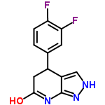 InChI=1/C12H9F2N3O/c13-9-2-1-6(3-10(9)14)7-4-11(18)16-12-8(7)5-15-17-12/h1-3,5,7H,4H2,(H2,15,16,17,18)