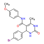 InChI=1/C19H18BrN3O3/c1-11-16(18(24)22-14-7-9-15(26-2)10-8-14)17(23-19(25)21-11)12-3-5-13(20)6-4-12/h3-10,17H,1-2H3,(H,22,24)(H2,21,23,25)