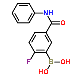 InChI=1/C13H11BFNO3/c15-12-7-6-9(8-11(12)14(18)19)13(17)16-10-4-2-1-3-5-10/h1-8,18-19H,(H,16,17)