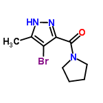 InChI=1/C9H12BrN3O/c1-6-7(10)8(12-11-6)9(14)13-4-2-3-5-13/h2-5H2,1H3,(H,11,12)